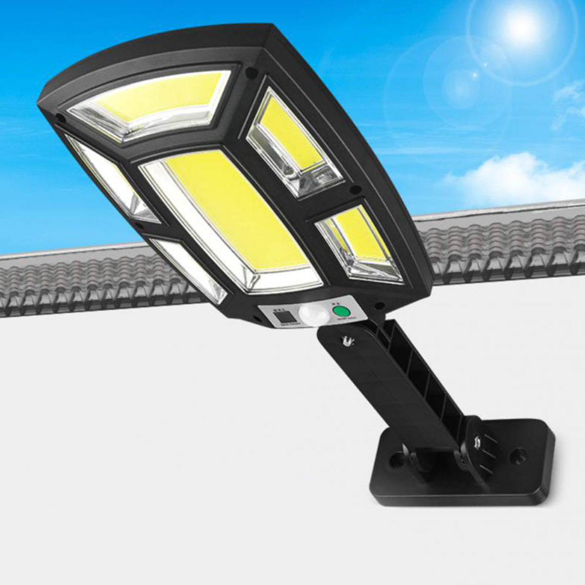Lampa solara, cu senzor de miscare, telecomanda, lumina LED, acumulator, Naimeed D4356, COB 151 LED-uri