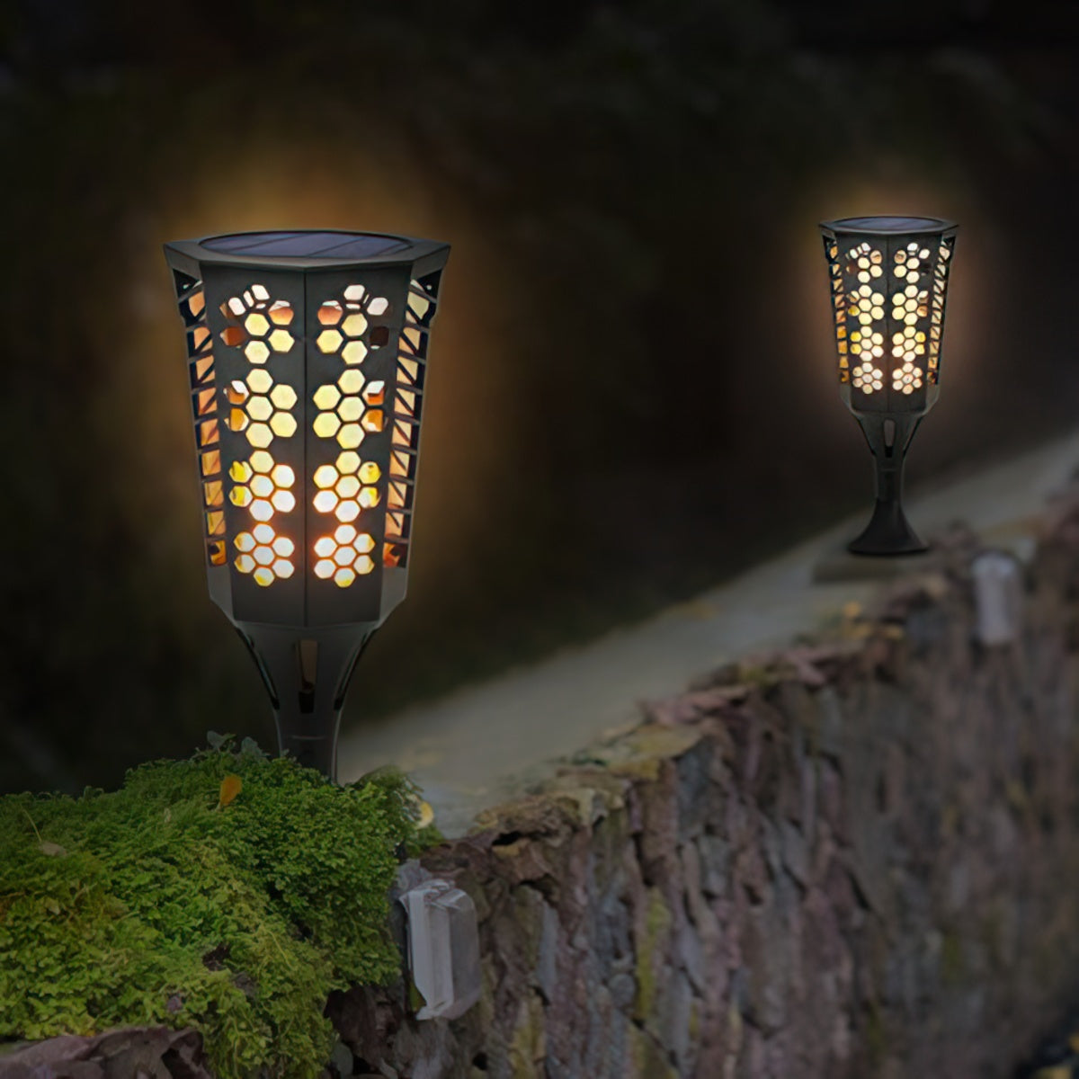 Lampa solara, efect de flacara, lumina LED, acumulator, Naimeed D4363, 96 LED-uri