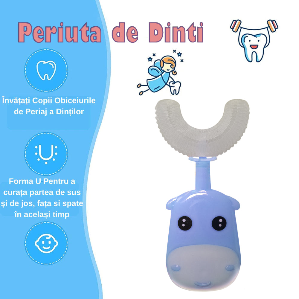 Set 2 Periute de Dinti, U-shape, pentru Copii 3-6 ani, Naimeed D4366, Albastru