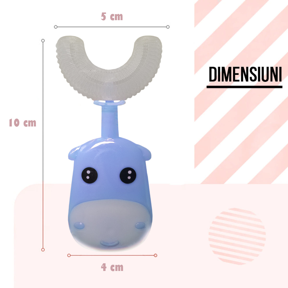 Set 2 Periute de Dinti, U-shape, pentru Copii 3-6 ani, Naimeed D4366, Albastru