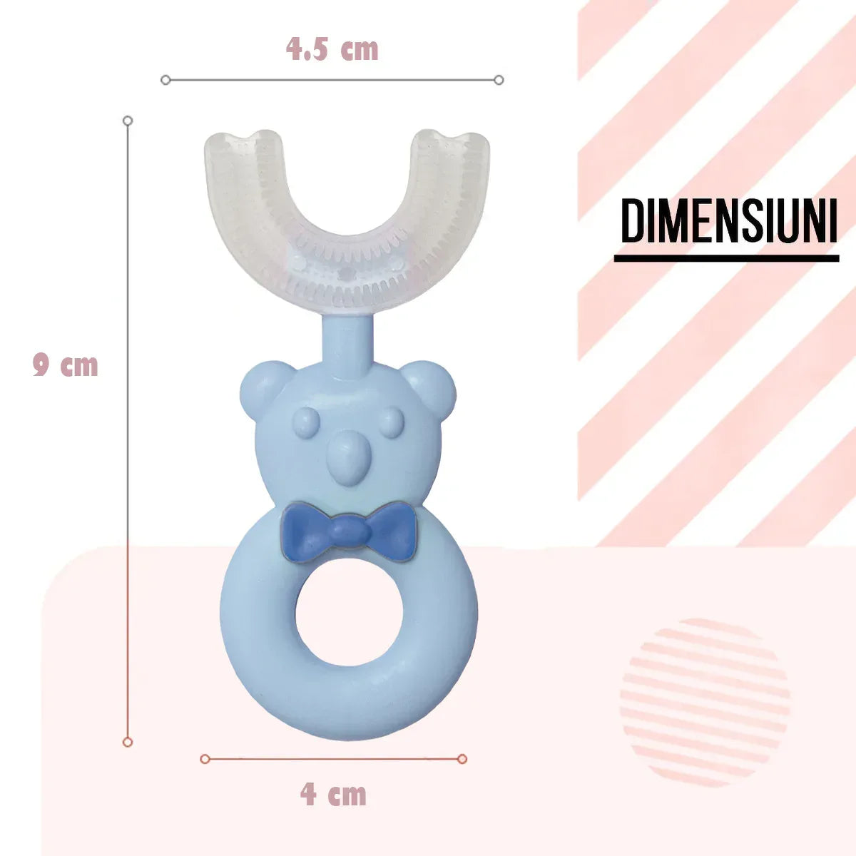 Set 2 Periute de Dinti, U-shape, pentru Copii 6-12 ani, Naimeed D4368, Albastru - 221.ro