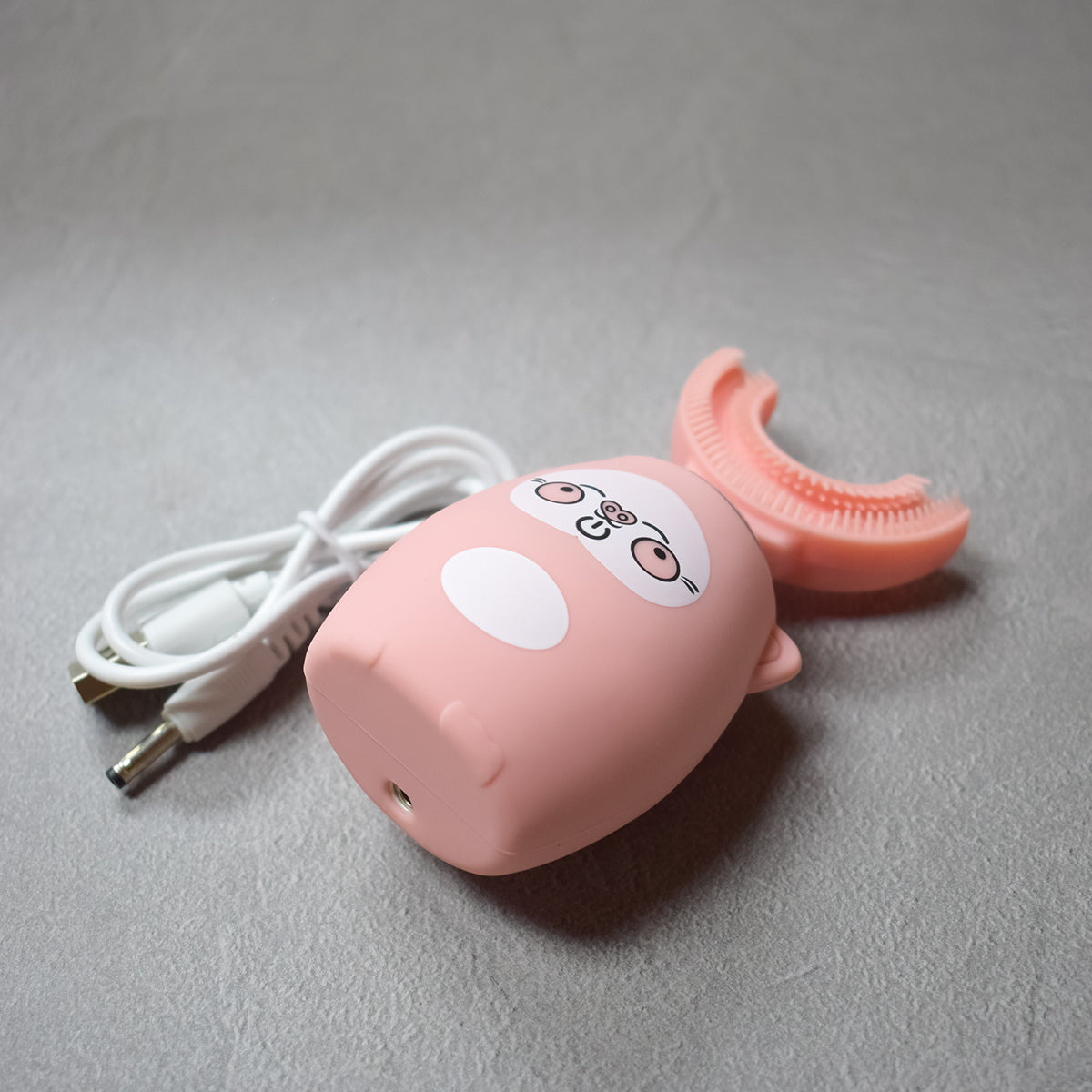 Periuta de dinti electrica U-shape, 3 programe, pentru Copii 2-7 ani, Naimeed D4369, acumulator, incarcare USB, Roz