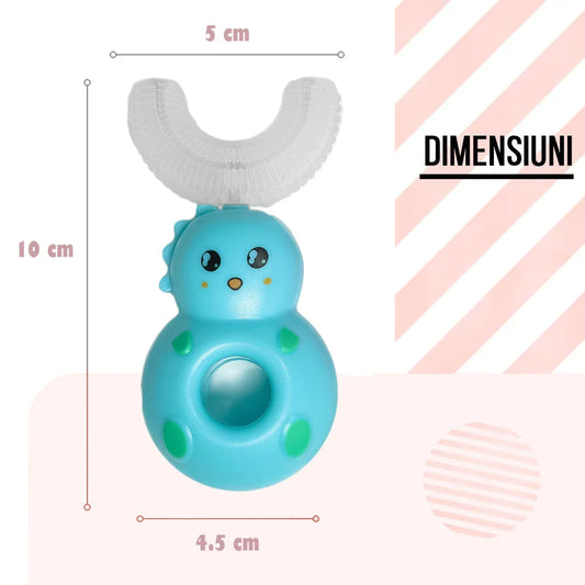 Periuta de Dinti Circulara U-shape, pentru Copii 2-12 ani, Naimeed D4372, Albastru - 221.ro