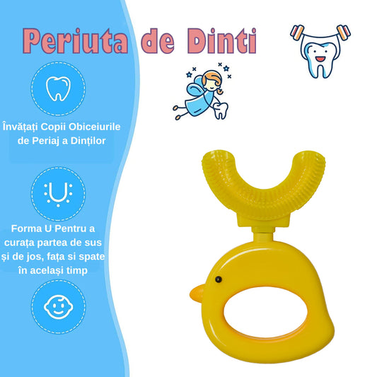 Set 2 Periute de Dinti, U-shape, pentru Copii 2-7 ani, Naimeed D4374, Galben
