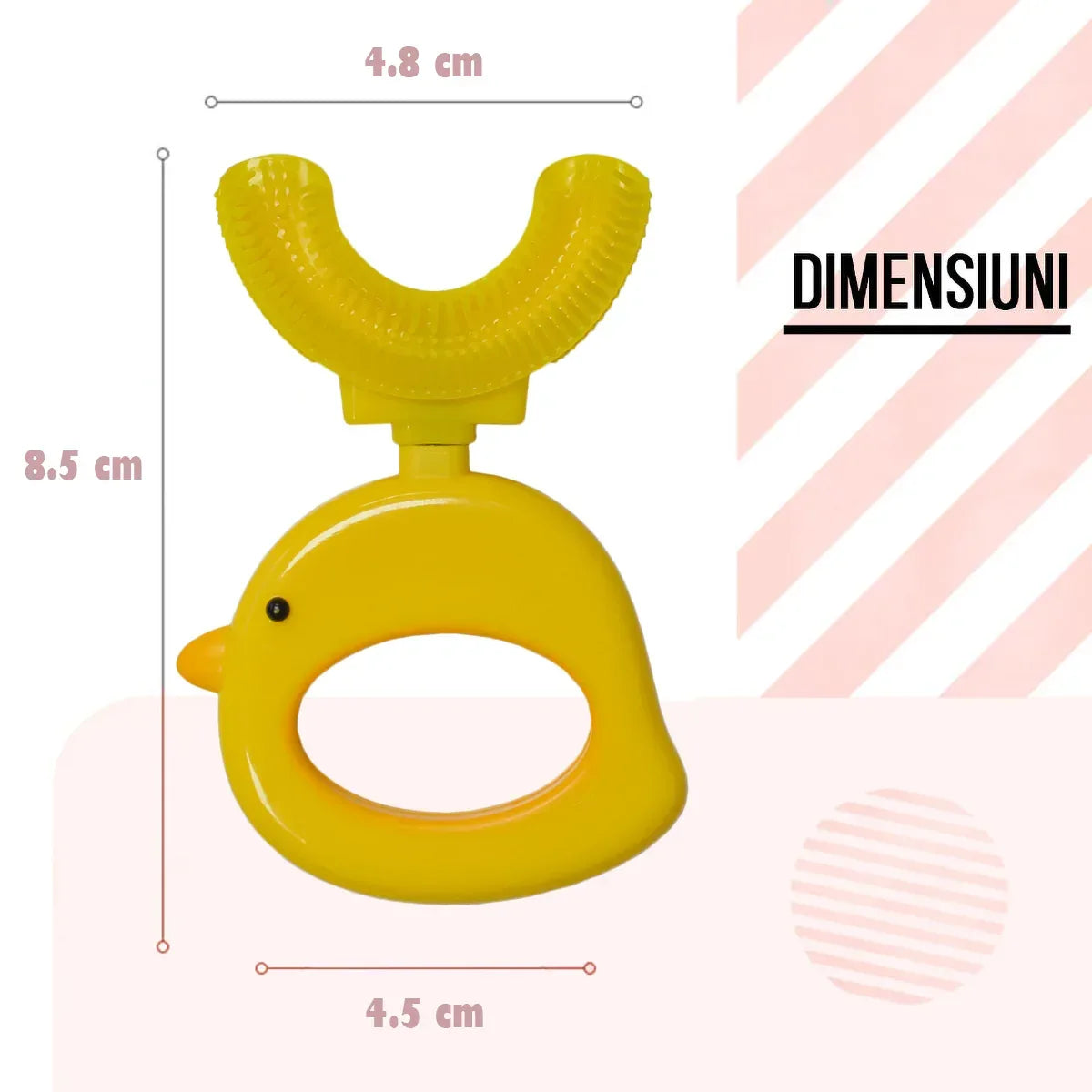 Periuta de Dinti Circulara U-shape, pentru Copii 2-7 ani, Naimeed D4374, Galben - 221.ro