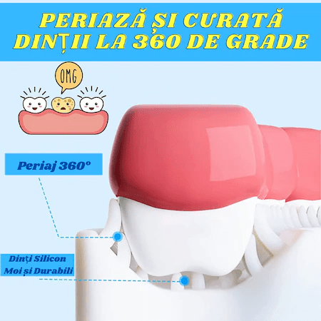 Periuta de Dinti Circulara U-shape, pentru Copiii de 6-12 ani, Albastru