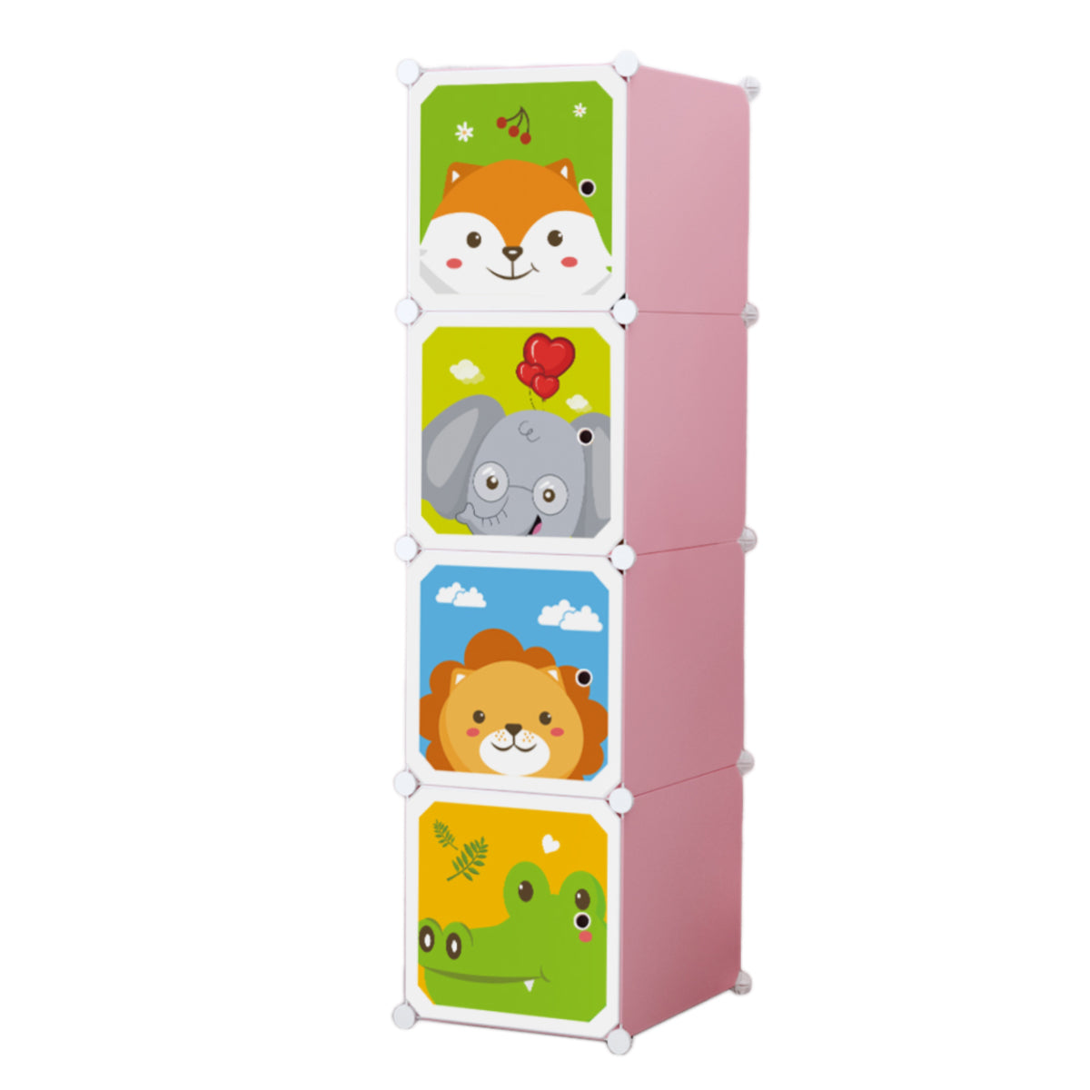 Dulap Modular Copii, 4 Usi, D4380, Roz