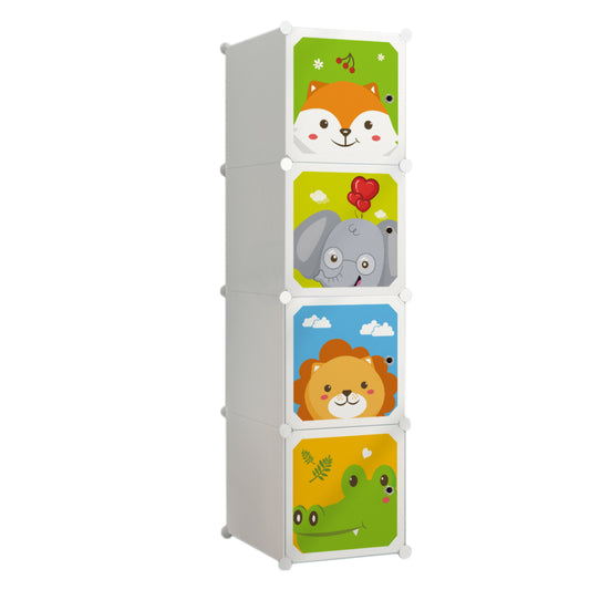 Dulap Modular Copii, 4 Usi, D4382, Alb - 221.ro