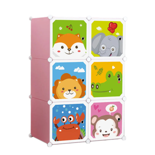 Dulap Modular Copii, 6 Usi, D4383, Roz - 221.ro