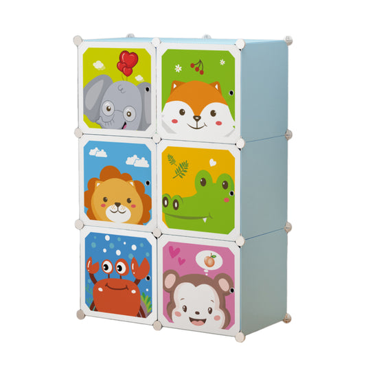 Dulap Modular Copii, 6 Usi, D4384, Blue