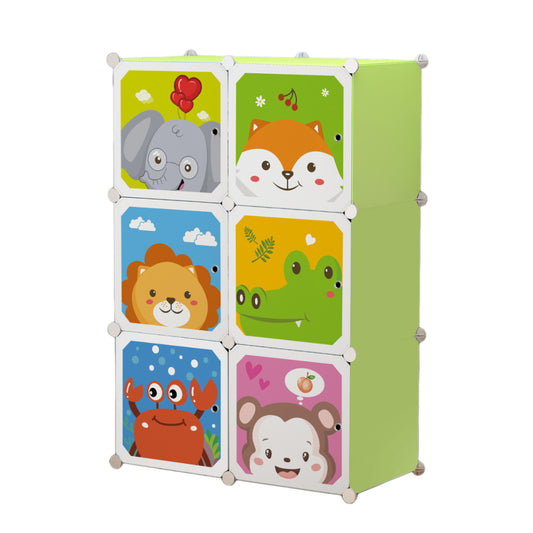 Dulap Modular Copii, 6 Usi, D4385, Verde