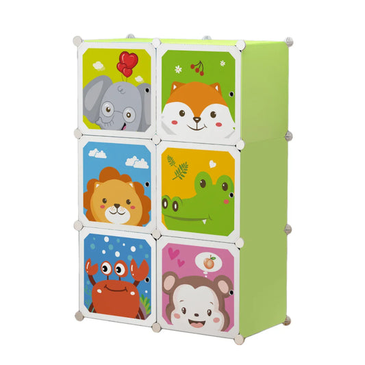 Dulap Modular Copii, 6 Usi, D4385, Verde - 221.ro