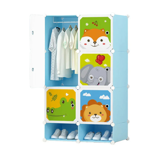 Dulap Modular Copii, 7 Compartimente, D4387, Blue - 221.ro