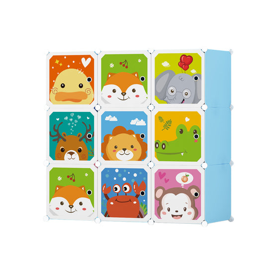 Dulap Modular Copii, 9 Usi, D4389, Blue