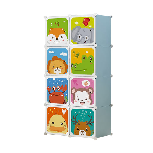 Dulap Modular Copii, 8 Usi, D4393, Blue