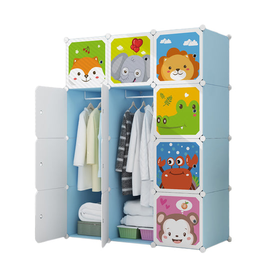 Dulap Modular Copii, 12 Usi, D4396, Blue