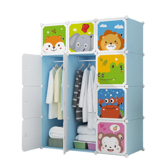 Dulap Modular Copii, 12 Usi, D4396, Blue - 221.ro