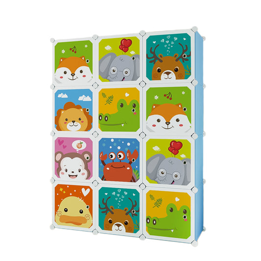 Dulap Modular Copii, 12 Usi, D4399, Blue