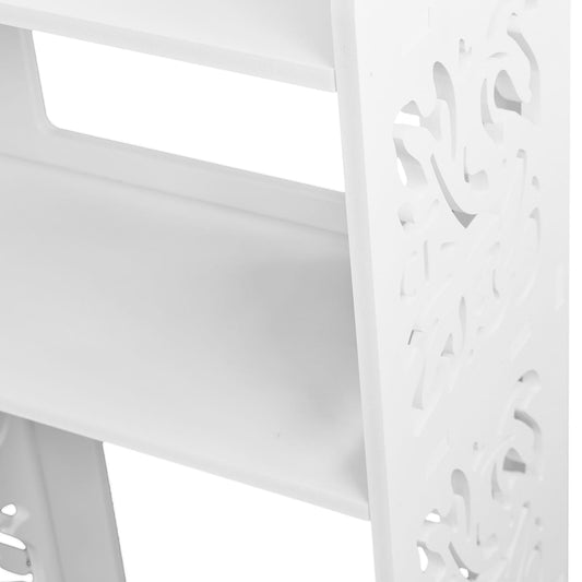 Raft cu doua etajere, pentru baie, pozitionare deasupra vasului de toaleta, Naimeed D44, culoare Alb, 45 x 25 x 128 cm