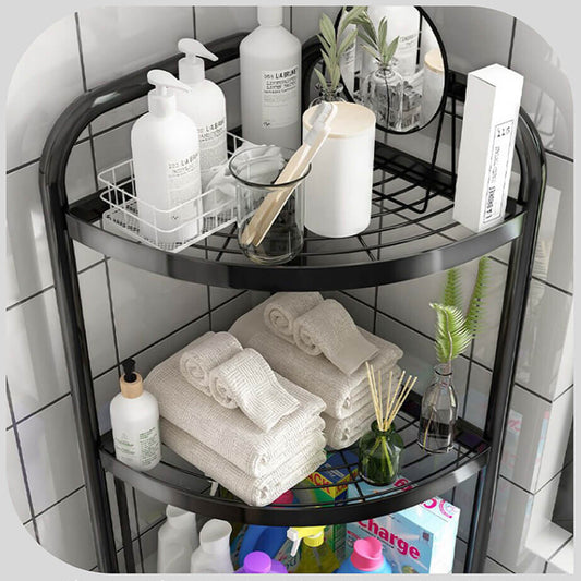 Raft metalic, multifunctional, 3 polite, Naimeed D4407, Negru