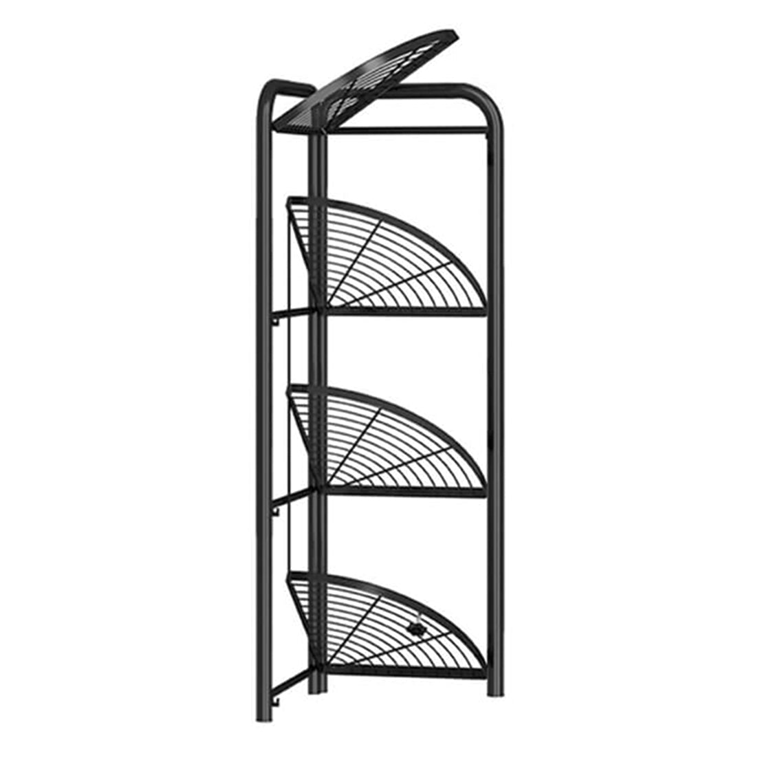 Raft metalic, multifunctional, 4 polite, Naimeed D4408, Negru