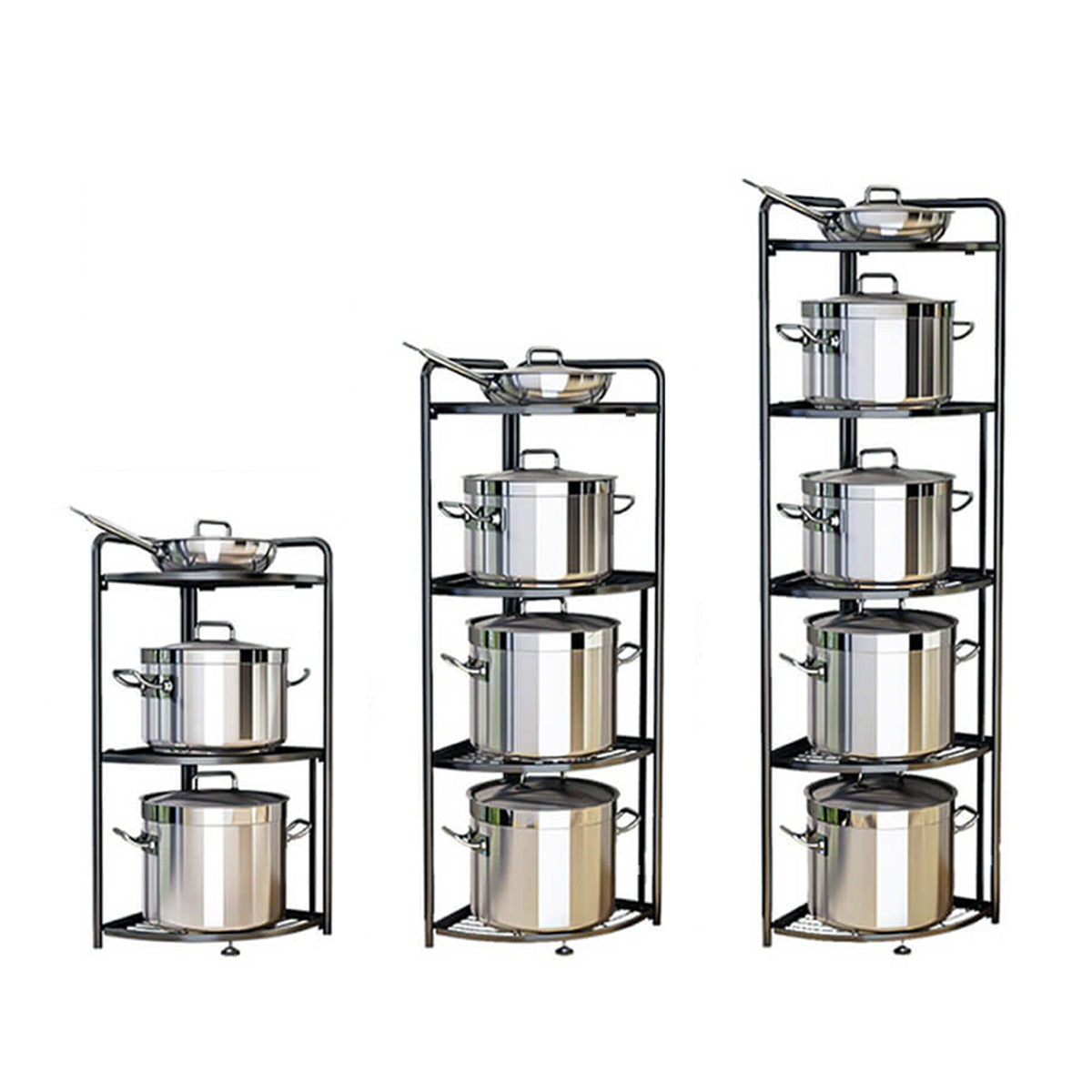 Raft metalic, multifunctional, 5 polite, Naimeed D4409, Negru