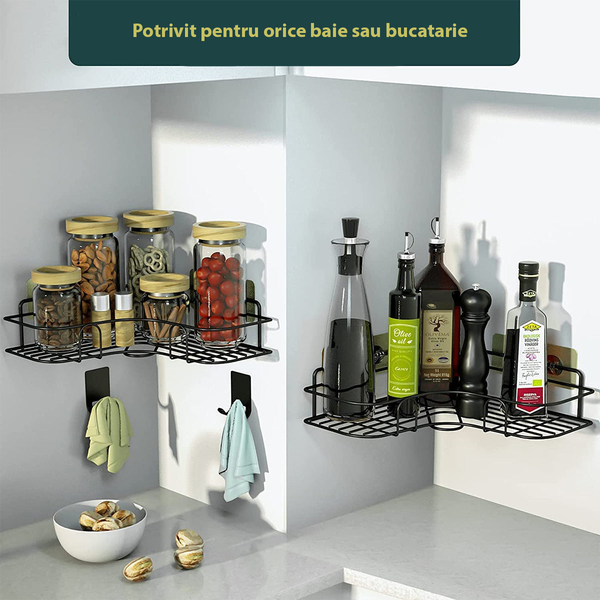 Raft metalic, multifunctional, Naimeed D4424, Negru