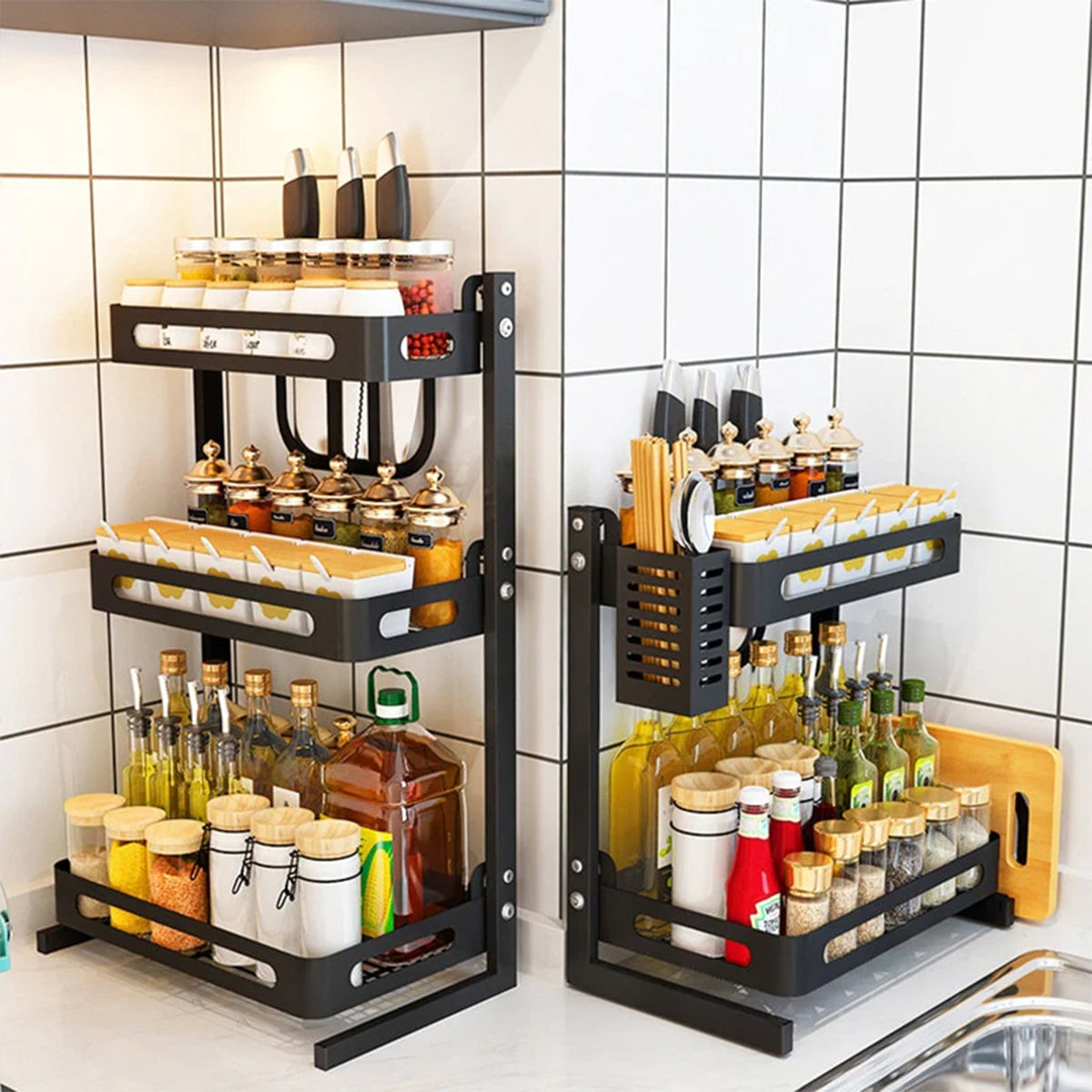 Raft metalic, multifunctional, Naimeed D4429, Negru