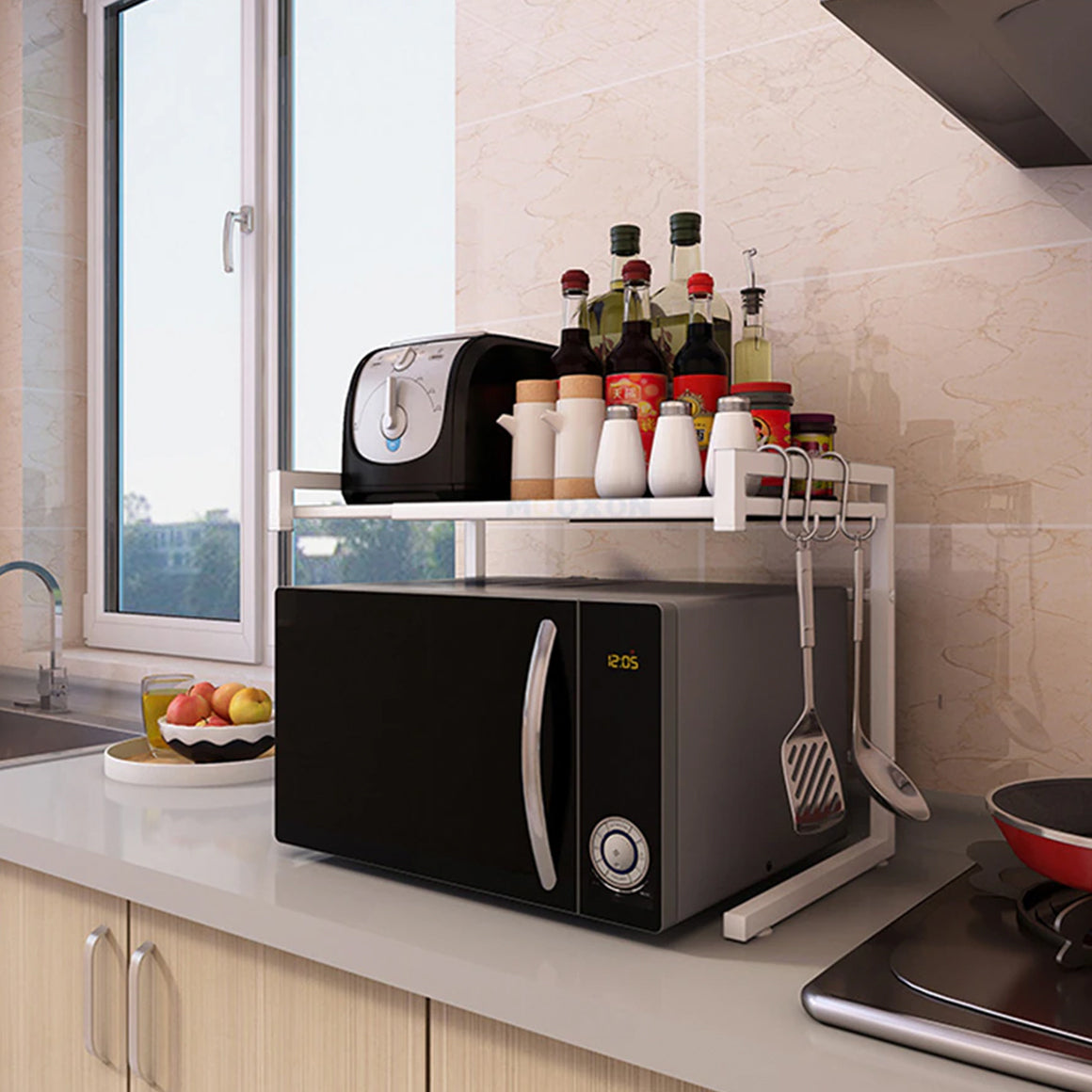 Raft metalic, lungime ajustabila, Naimeed D4434, Alb