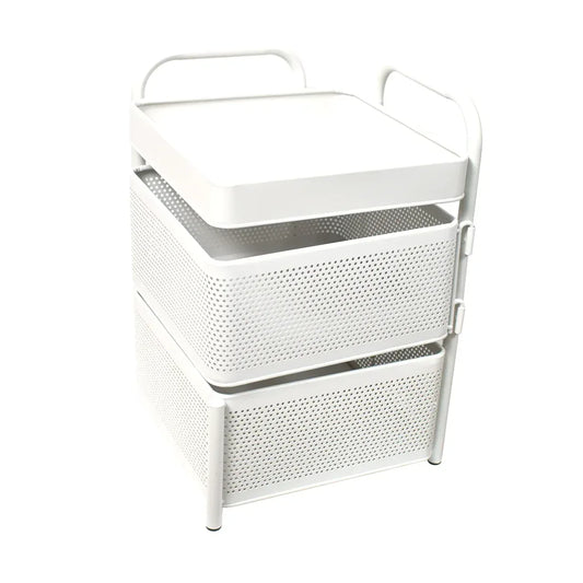 Raft metalic multifunctional, 2 cosuri, Naimeed D4452, Alb - 221.ro