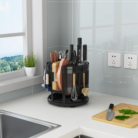 Suport metalic pentru tacamuri, rotativ, Naimeed D4481, Negru