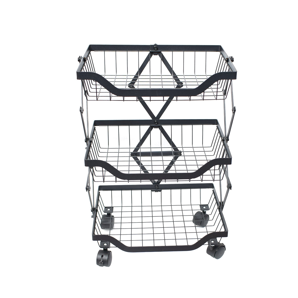 Raft metalic mobil, extensibil, 3 cosuri, Naimeed D4483, Negru