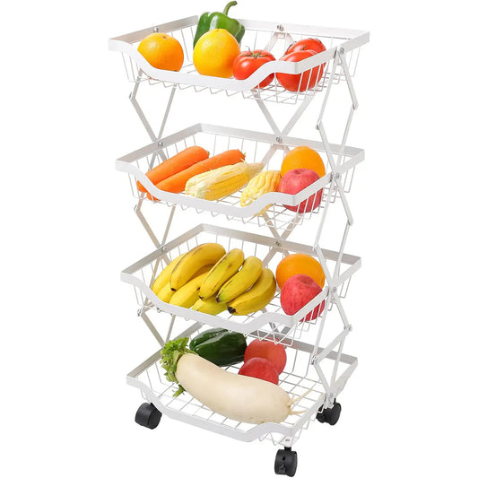 Raft metalic mobil, extensibil, 4 cosuri, Naimeed D4484, Alb