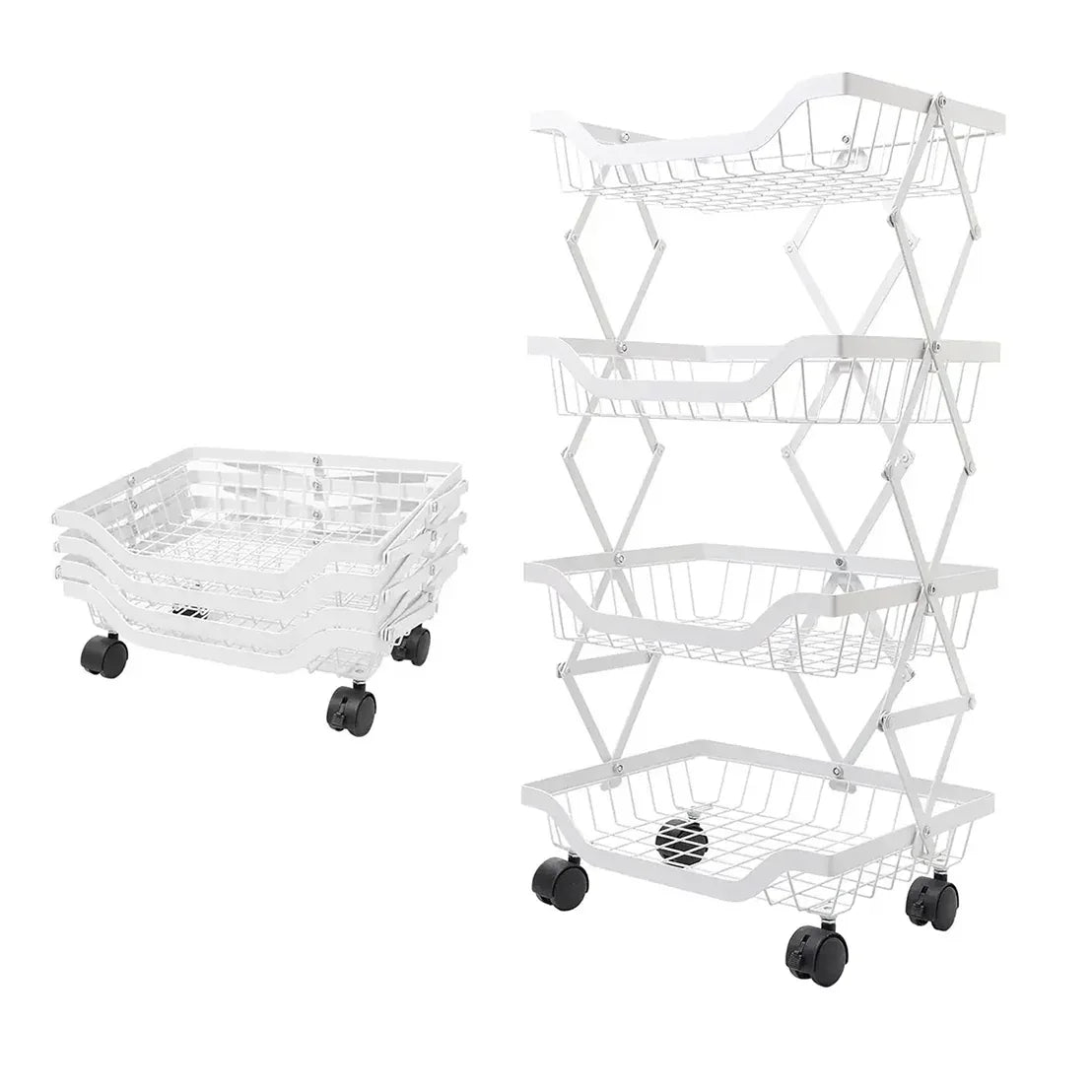 Raft metalic mobil, extensibil, 4 cosuri, Naimeed D4484, Alb - 221.ro