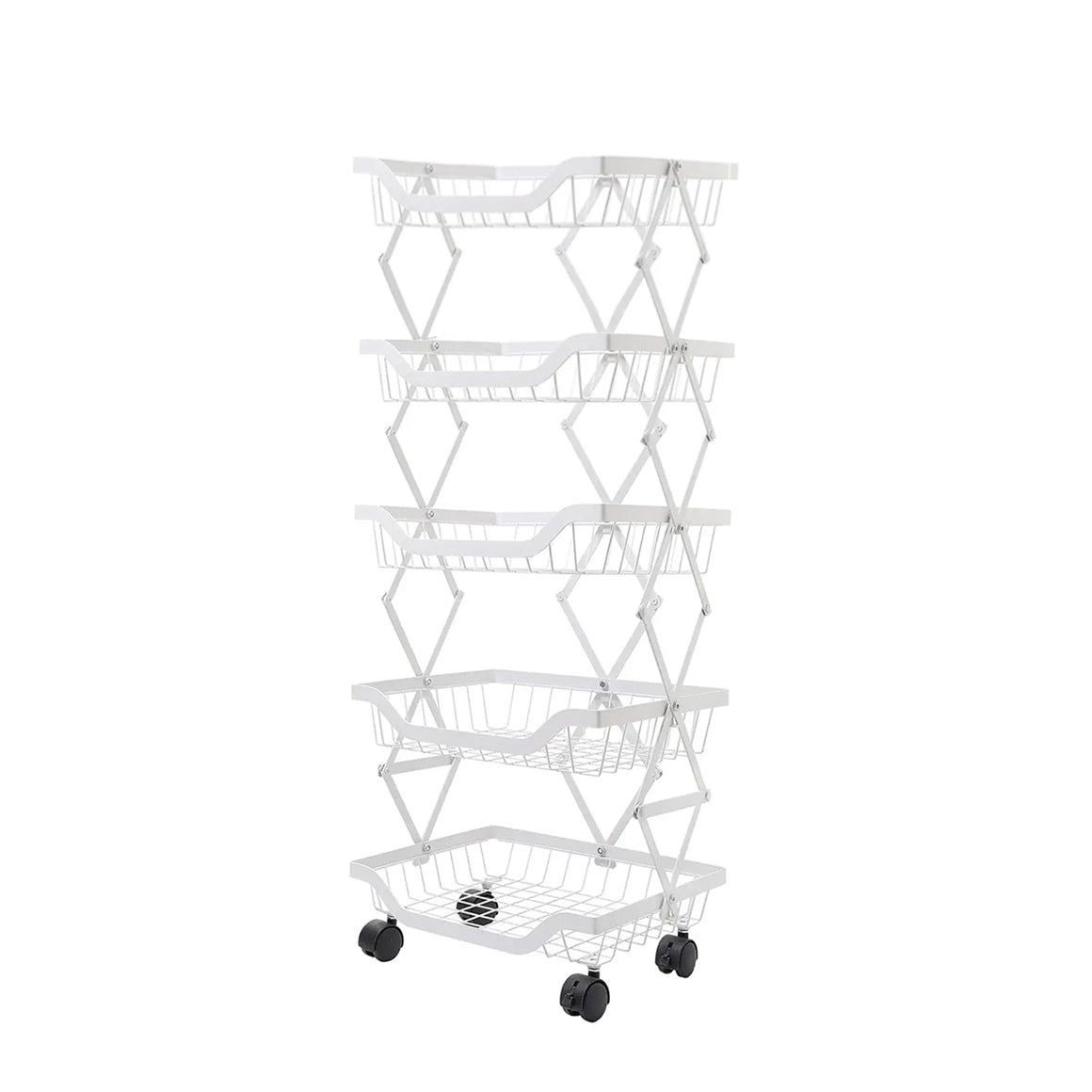 Raft metalic mobil, extensibil, 5 cosuri, Naimeed D4486, Alb