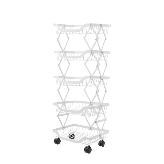 Raft metalic mobil, extensibil, 5 cosuri, Naimeed D4486, Alb - 221.ro