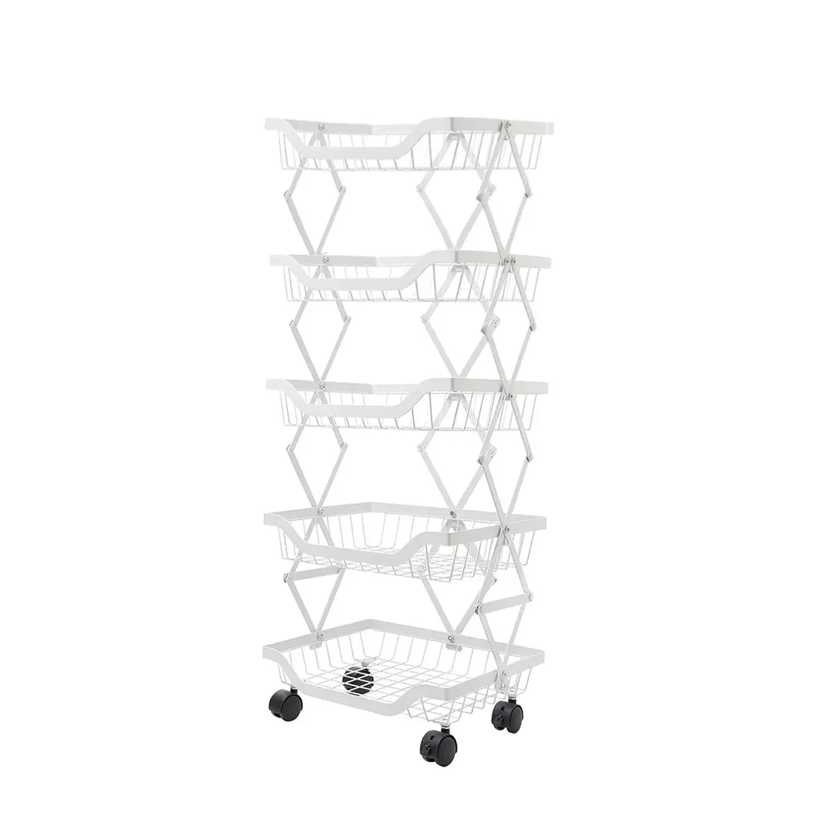 Raft metalic mobil, extensibil, 5 cosuri, Naimeed D4486, Alb - 221.ro