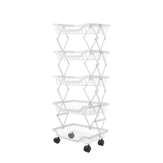 Raft metalic mobil, extensibil, 5 cosuri, Naimeed D4486, Alb - 221.ro