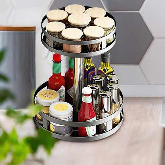 Suport metalic, 2 polite rotative, Naimeed D4489, Negru