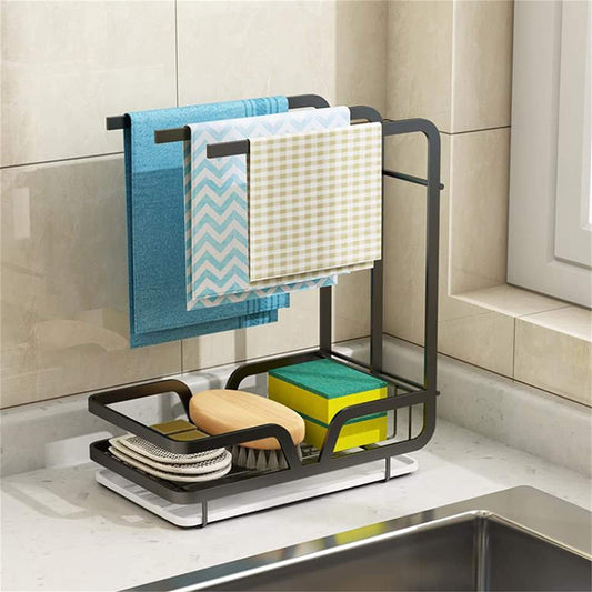 Suport metalic pentru prosoape, prindere adeziva, Naimeed D4512, Negru