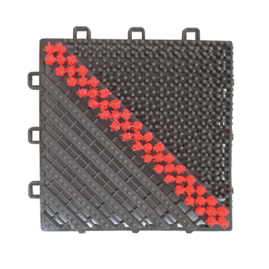 Placa pardoseala modulara din PP, Naimeed D4534, 15x15x2.5cm, Gri/Rosu