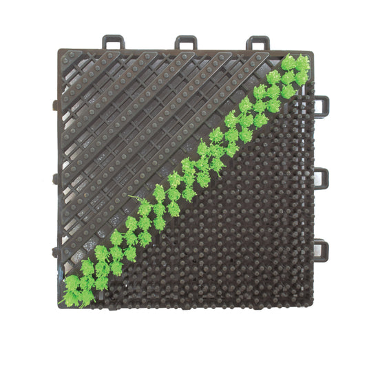 Set 12 placi pardoseala modulara si accesorii din PP, Naimeed D4535, Verde