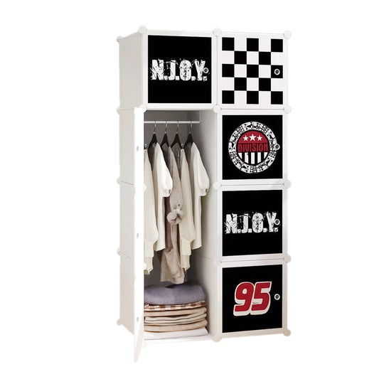 Dulap Modular Copii, 8 Usi, Naimeed D4540, Alb