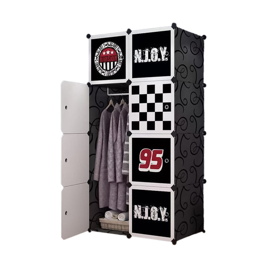 Dulap Modular Copii, 8 Usi, Naimeed D4541, Negru