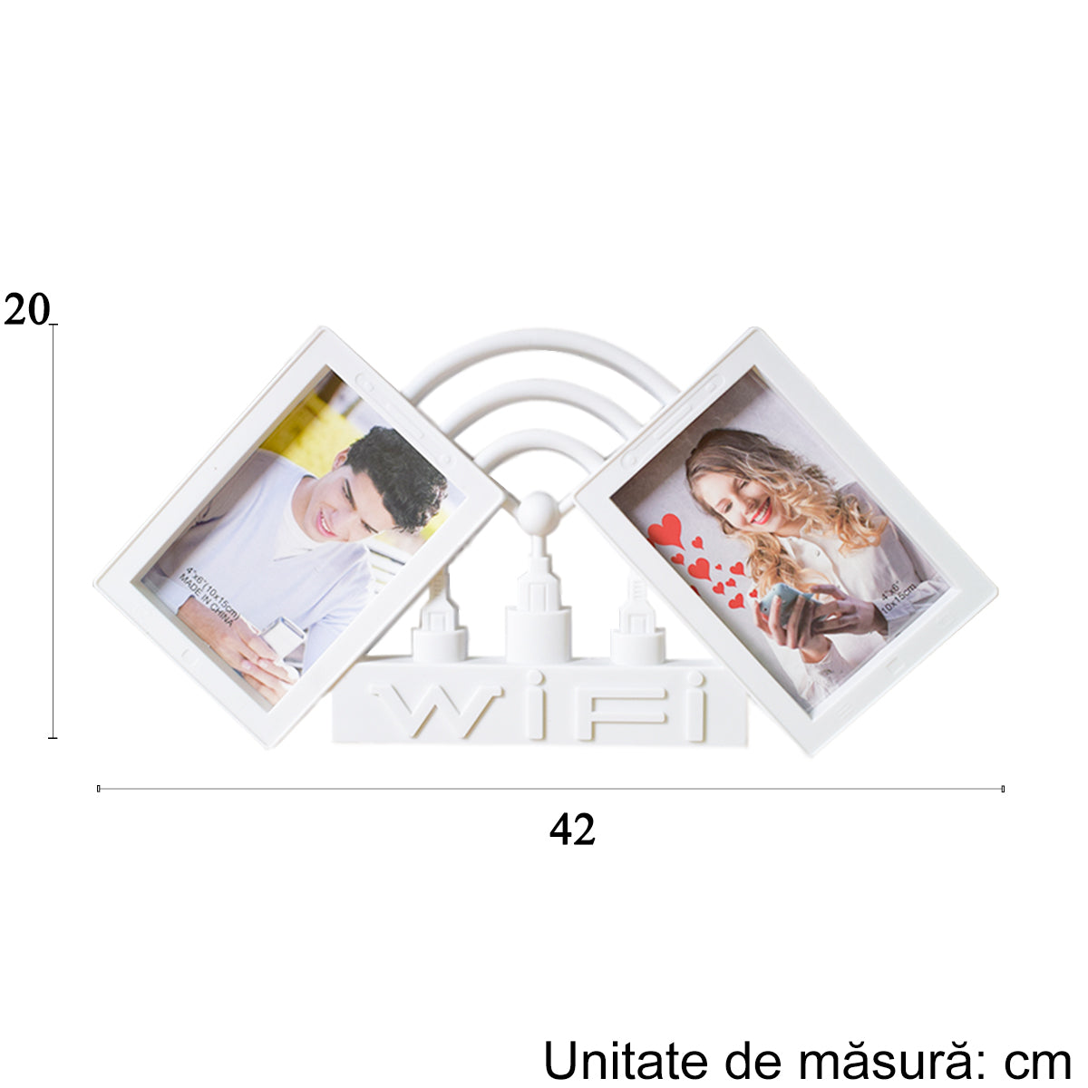 Rama foto, 2 poze, Naimeed D4542W, Alb