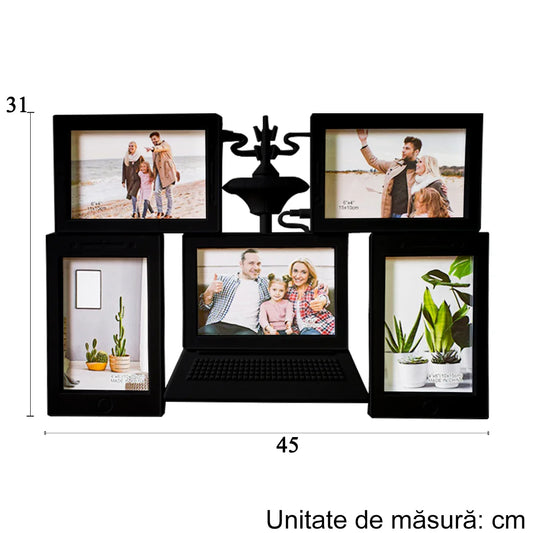 Rama foto, 5 poze, Naimeed D4543N, Negru - 221.ro