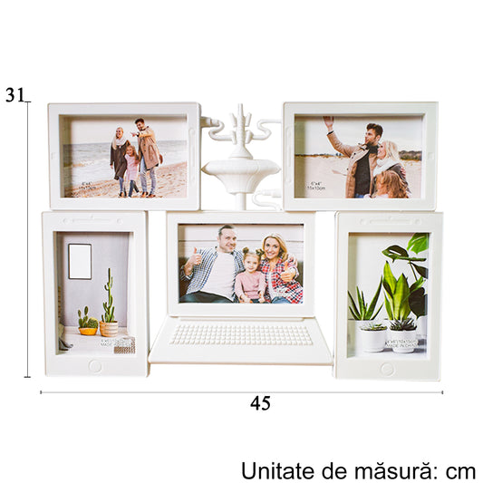 Rama foto, 5 poze, Naimeed D4543W, Alb
