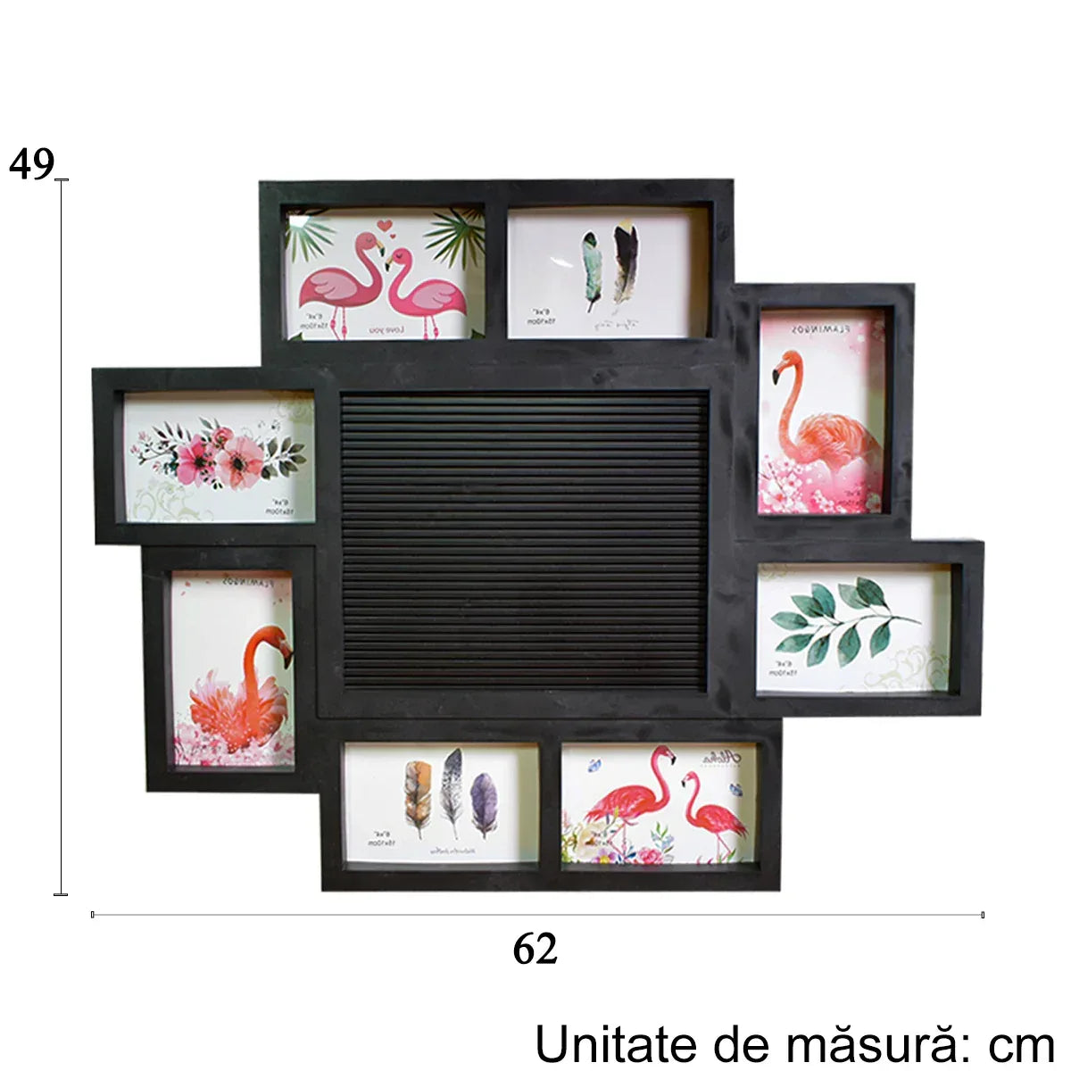 Rama foto, 8 poze, Naimeed D4544N, Negru - 221.ro
