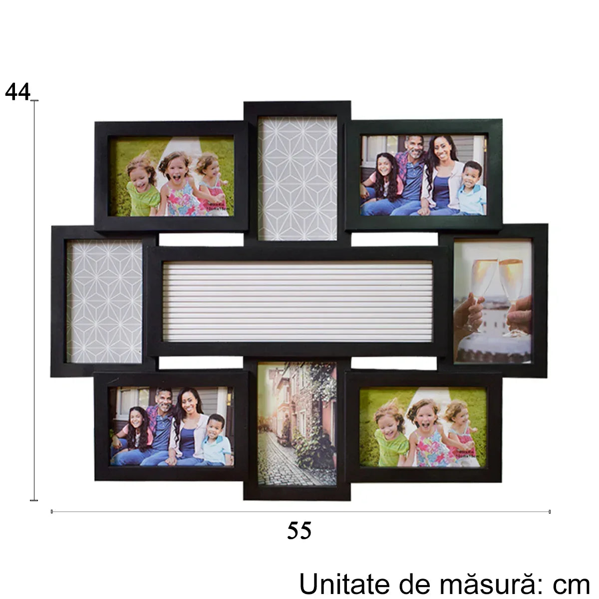 Rama foto, 8 poze, Naimeed D4545N, Negru - 221.ro