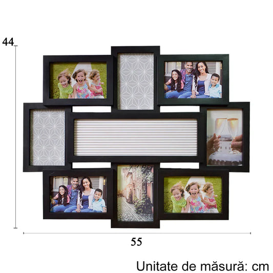 Rama foto, 8 poze, Naimeed D4545N, Negru - 221.ro
